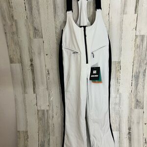 GS GSOU SNOW Women's White and Black Ski Jumpsuit